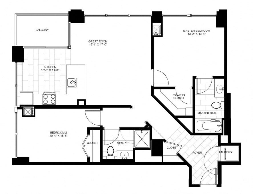 Two Bedroom 09 Floorplan Image